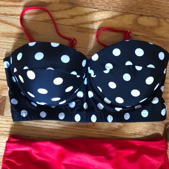 Rockabilly Pin-Up Polka Dot Bikini Bathing Suit - Picture 2 of 5